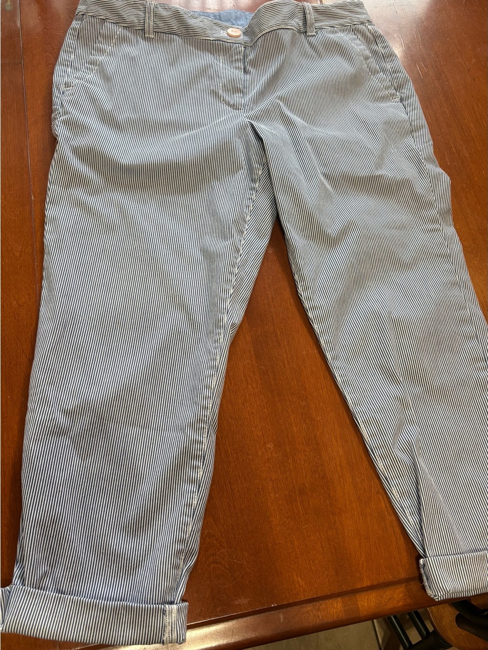 Talbots Women's Striped Capris in Navy and White